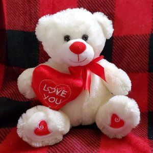 White LOVE YOU Plush Teddy Bear